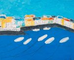 Boats & Ropes St Mawes (2008) - 20in x 16in - acrylic on board - Modern Art by British Artist Chris Billington