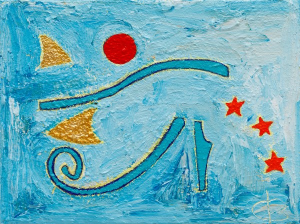 Fractions of Horus ~ 30cm x 40cm ~ mixed media on canvas ~ Chris Billington