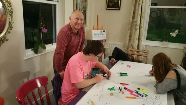 Art mentoring at the Chaos Youth Club, Cafe Chaos - Cornwall Down's Syndrome Support Group - Chris Billington